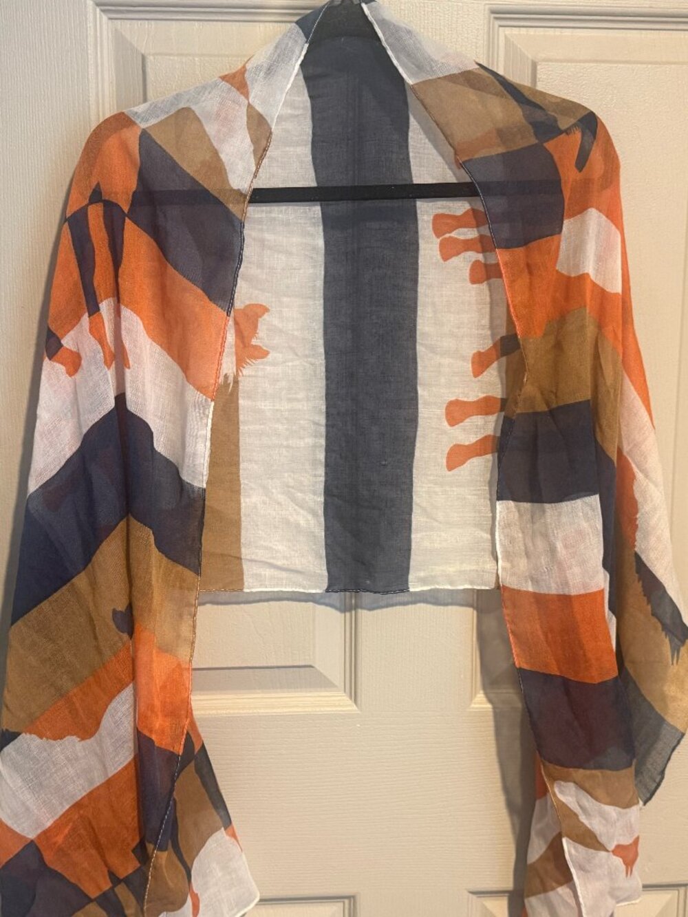 🐴 Abstract Horse & Stripe Lightweight Print Scarf / Wrap 🐴 - Picture 2 of 2